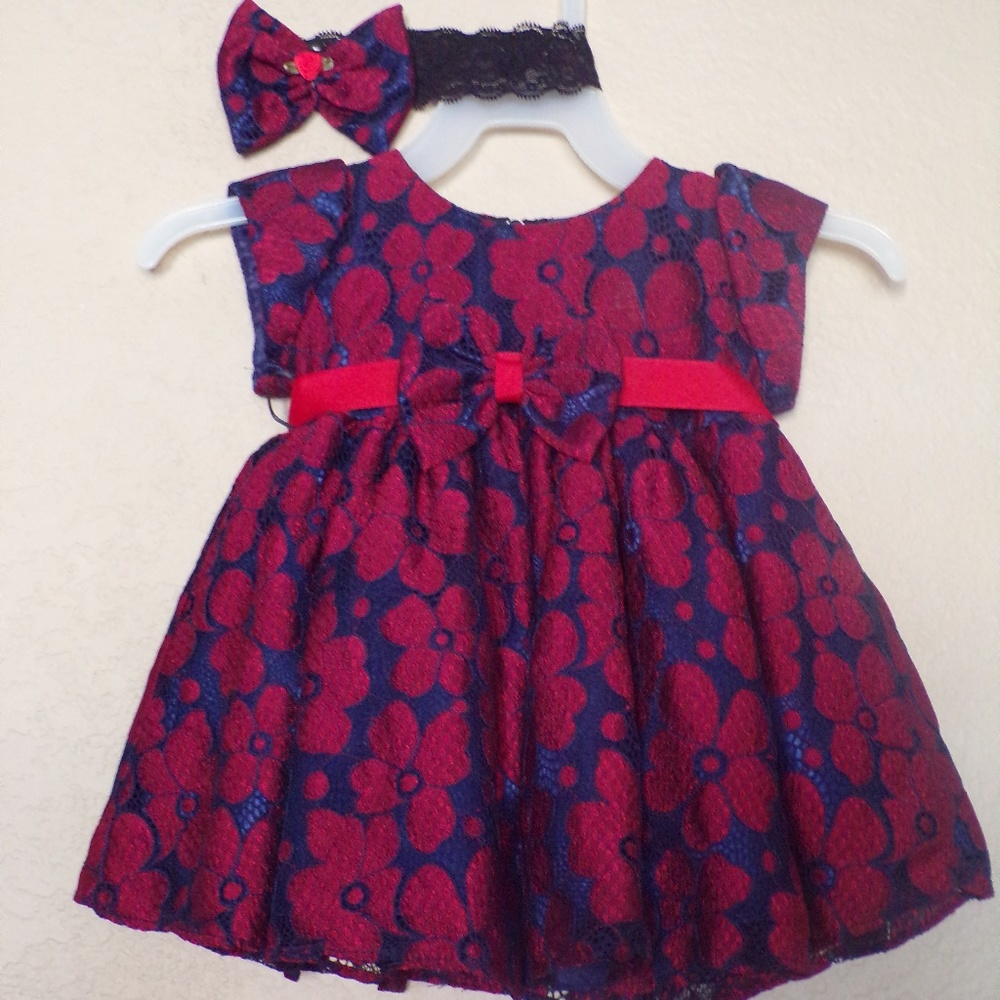 Baby Flower Dress and Headband Set